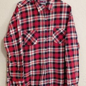 Classic Red Plaid Button-Down Shirt